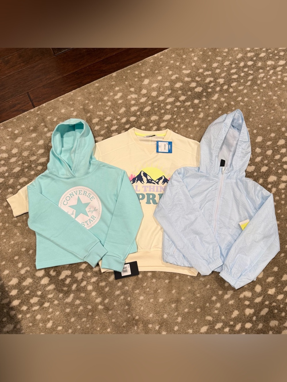 Girls Bundle (3) All NWT. Sweatshirt,  Hoodie, lightweight zip up. Size 8
